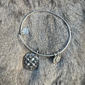 Alex and Ani Rafaelian Silver Compass II Charm Bangle Bracelet